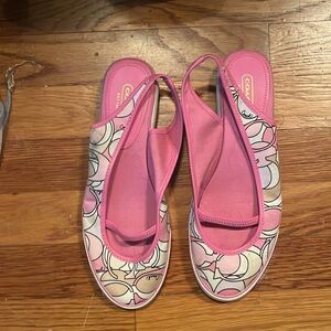 Coach Canvas Slingback Shoes
